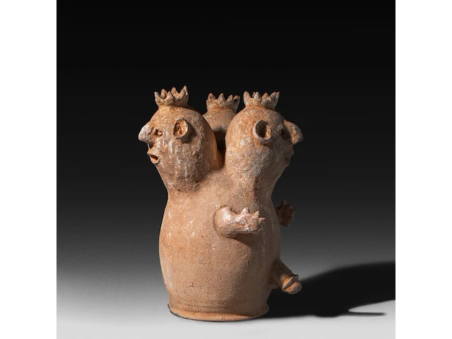 A terracotta three-headed nana densu legba torso figure, fon people, benin, 35 cm. (13.77 in.) - afbeelding 2 van  6