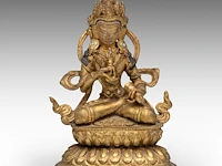 A tibetan gilt bronze figure of vajrassattva, early 19thc, h 14 cm - weight about 565 g