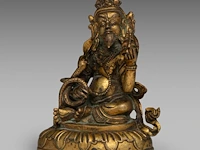 A tibetan/himalayan gilt bronze figure of virupaksha, 18thc/19thc, h 11,5 cm - weight about 543 g - afbeelding 2 van  8