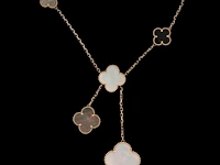 A van cleef & arpels 18ct rose-gold 'magic alhambra' necklace, signed vca and numbered, l 41 cm, weight 20,4g - afbeelding 3 van  6