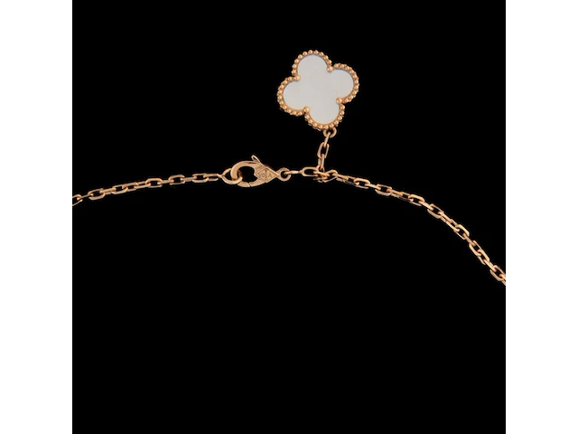 A van cleef & arpels 18ct rose-gold 'magic alhambra' necklace, signed vca and numbered, l 41 cm, weight 20,4g - afbeelding 4 van  6