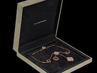A van cleef & arpels 18ct rose-gold 'magic alhambra' necklace, signed vca and numbered, l 41 cm, weight 20,4g - afbeelding 5 van  6