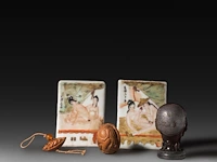 A various and interesting collection of chinese phallic items h 10 - w 7,5 cm (the porcelain) - afbeelding 3 van  9