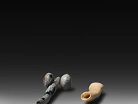 A various and interesting collection of chinese phallic items h 10 - w 7,5 cm (the porcelain) - afbeelding 9 van  9