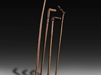 A various collection of carved wooden folk walking sticks with phallic handles - afbeelding 5 van  13