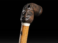 A various collection of carved wooden folk walking sticks with phallic handles - afbeelding 6 van  13