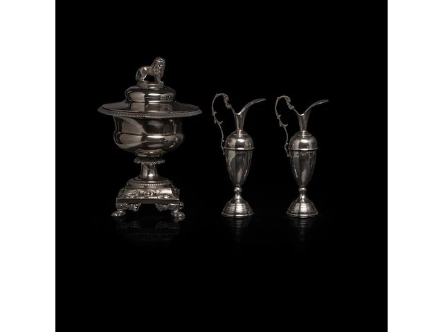 A various collection of silver tableware, h 3 - 32 cm, total weight: 3624 g - afbeelding 17 van  22