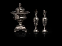 A various collection of silver tableware, h 3 - 32 cm, total weight: 3624 g - afbeelding 18 van  22