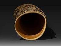 A very fine high relief carved chinese ivory bushpot with many types of birds among a rich variety of branches, leaves and flowers, signed, qing dynasty (probably 18thc), h 31,5 cm - ø 13 cm (+) - afbeelding 7 van  8