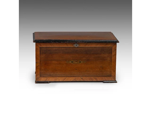A victorian musical animation box with butterfly strikers, ca. 1900 30 x 57 x 34.5 cm. (11.81 x 22.44 x 13.58 in.) - afbeelding 4 van  7