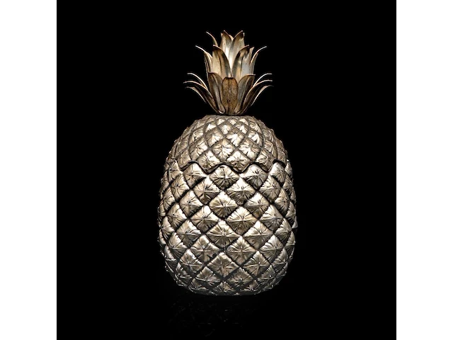 A vintage '60s silver-plated pineapple cooler by mauro manetti for lega peltro, firenze 25.5 cm. (10.03 in.) - afbeelding 1 van  7