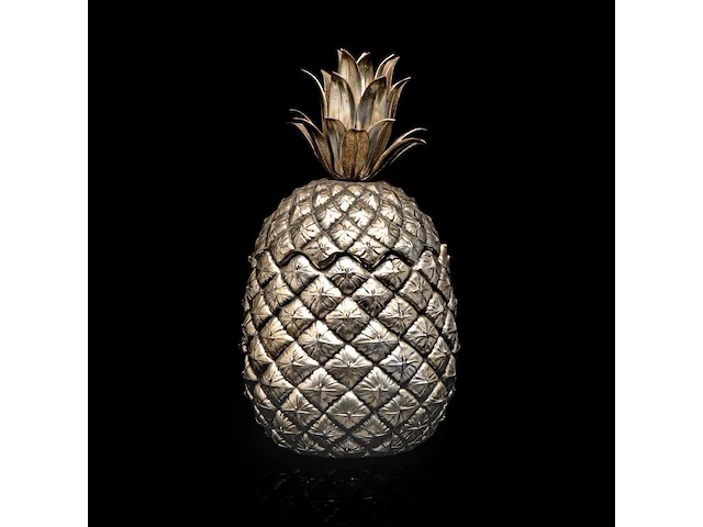 A vintage '60s silver-plated pineapple cooler by mauro manetti for lega peltro, firenze 25.5 cm. (10.03 in.) - afbeelding 2 van  7