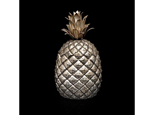 A vintage '60s silver-plated pineapple cooler by mauro manetti for lega peltro, firenze 25.5 cm. (10.03 in.) - afbeelding 4 van  7