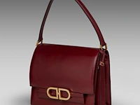 A vintage burgundy red delvaux handbag 21 x 25 x 10.5 cm. (8.26 x 9.83 x 4.12 in.) - afbeelding 2 van  8
