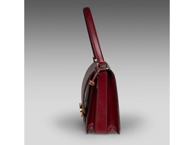A vintage burgundy red delvaux handbag 21 x 25 x 10.5 cm. (8.26 x 9.83 x 4.12 in.) - afbeelding 3 van  8