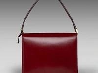 A vintage burgundy red delvaux handbag 21 x 25 x 10.5 cm. (8.26 x 9.83 x 4.12 in.) - afbeelding 4 van  8