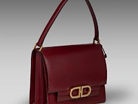 A vintage burgundy red delvaux handbag 21 x 25 x 10.5 cm. (8.26 x 9.83 x 4.12 in.) - afbeelding 6 van  8