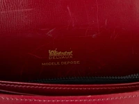 A vintage burgundy red delvaux handbag 21 x 25 x 10.5 cm. (8.26 x 9.83 x 4.12 in.) - afbeelding 8 van  8
