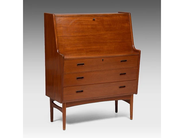 A vintage danish design teak secretary desk by anders wahl iversen, mid-century 109 x 85 x 44 cm. (42.90 x 33.46 x 17.32 in.) - afbeelding 1 van  10
