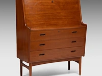 A vintage danish design teak secretary desk by anders wahl iversen, mid-century 109 x 85 x 44 cm. (42.90 x 33.46 x 17.32 in.)
