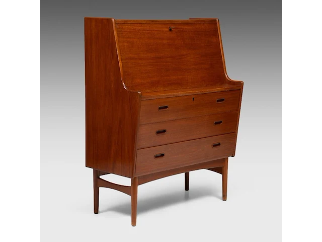 A vintage danish design teak secretary desk by anders wahl iversen, mid-century 109 x 85 x 44 cm. (42.90 x 33.46 x 17.32 in.) - afbeelding 9 van  10