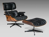 A vintage lounge chair with an ottoman by charles & ray eames for herman miller, '70s edition