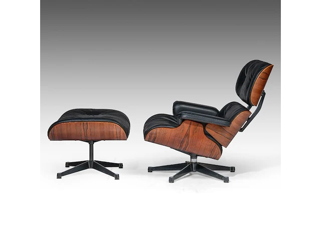 A vintage lounge chair with an ottoman by charles & ray eames for vitra, late '80s edition - afbeelding 10 van  14