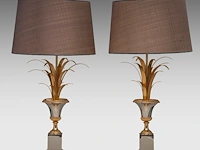 A vintage pair of '70s maison charles style reed table lamps 74 cm. (29.12 in.)
