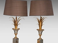 A vintage pair of '70s maison charles style reed table lamps 74 cm. (29.12 in.) - afbeelding 2 van  3
