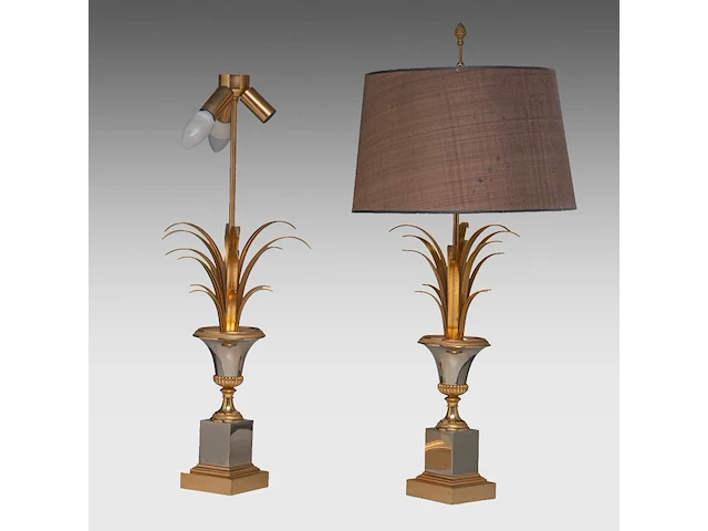 A vintage pair of '70s maison charles style reed table lamps 74 cm. (29.12 in.) - afbeelding 3 van  3