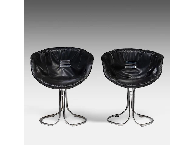 A vintage pair of italian design pan am chairs by gastoni renaldi for rima padova 77 x 65 x 60 cm. (30.30 x 25.58 x 23.62 in.) - afbeelding 2 van  8