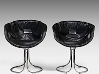 A vintage pair of italian design pan am chairs by gastoni renaldi for rima padova 77 x 65 x 60 cm. (30.30 x 25.58 x 23.62 in.) - afbeelding 2 van  8