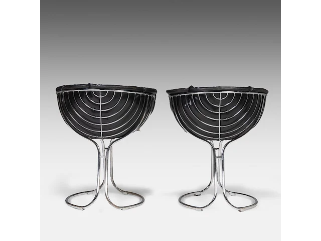 A vintage pair of italian design pan am chairs by gastoni renaldi for rima padova 77 x 65 x 60 cm. (30.30 x 25.58 x 23.62 in.) - afbeelding 4 van  8