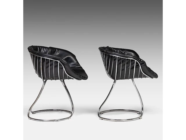 A vintage pair of italian design pan am chairs by gastoni renaldi for rima padova 77 x 65 x 60 cm. (30.30 x 25.58 x 23.62 in.) - afbeelding 5 van  8