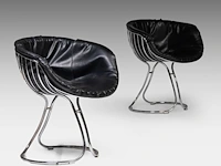 A vintage pair of italian design pan am chairs by gastoni renaldi for rima padova 77 x 65 x 60 cm. (30.30 x 25.58 x 23.62 in.) - afbeelding 6 van  8
