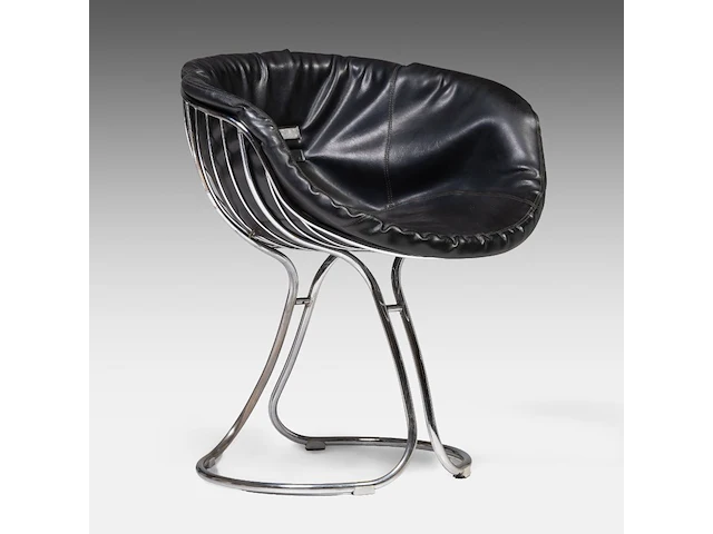 A vintage pair of italian design pan am chairs by gastoni renaldi for rima padova 77 x 65 x 60 cm. (30.30 x 25.58 x 23.62 in.) - afbeelding 7 van  8