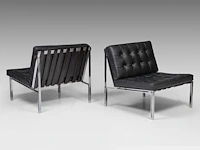 A vintage pair of kt221 black leather lounge chairs by kurt thut for teo jakob 67 x 70 x 75 cm. (26.37 x 27.55 x 29.53 in.) - afbeelding 8 van  14