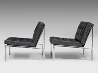 A vintage pair of kt221 black leather lounge chairs by kurt thut for teo jakob 67 x 70 x 75 cm. (26.37 x 27.55 x 29.53 in.) - afbeelding 10 van  14