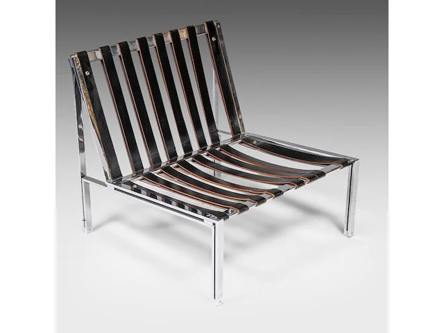 A vintage pair of kt221 black leather lounge chairs by kurt thut for teo jakob 67 x 70 x 75 cm. (26.37 x 27.55 x 29.53 in.) - afbeelding 13 van  14