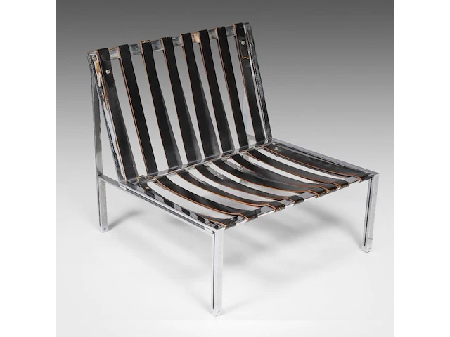 A vintage pair of kt221 black leather lounge chairs by kurt thut for teo jakob 67 x 70 x 75 cm. (26.37 x 27.55 x 29.53 in.) - afbeelding 14 van  14