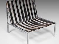 A vintage pair of kt221 black leather lounge chairs by kurt thut for teo jakob 67 x 70 x 75 cm. (26.37 x 27.55 x 29.53 in.) - afbeelding 14 van  14