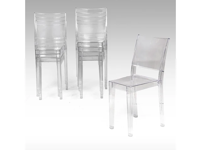 A vintage set of 10 la marie plexi dining chairs by philippe starck for kartell 85 x 39 x 50 cm. (33.46 x 15.34 x 19.67 in.) - afbeelding 1 van  7