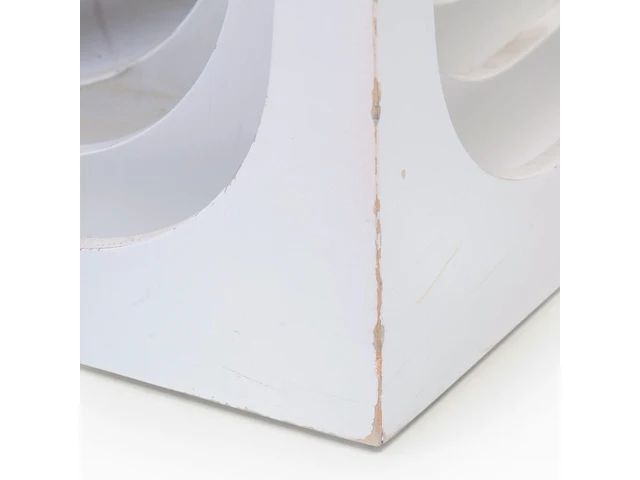 A vintage set of space-age design white lacquered nest tables, '60s, h 40 - w 37 - d 37 cm (tallest) - afbeelding 6 van  7