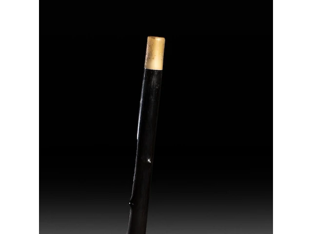 A walking stick with an ivory handle of a phallus, on the silver ring the inscription 'souvenir 1833-1893', french, 19thc, total h 90 cm - ivory h 5,5 cm - ivory w 6 cm - total weight 360g (+) - afbeelding 5 van  6