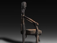 A wooden anthropomorphic chair with phallic-shaped drum, kalanguya (ifugao), philippines 103 x 62 cm. (40.54 x 24.41 in.) - afbeelding 2 van  5