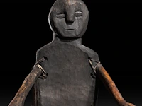 A wooden anthropomorphic chair with phallic-shaped drum, kalanguya (ifugao), philippines 103 x 62 cm. (40.54 x 24.41 in.) - afbeelding 4 van  5
