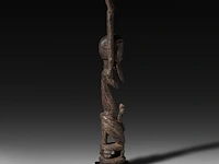 A wooden hermaphrodite fertility doll, dogon, mali 36 cm. (14.16 in.) - afbeelding 2 van  5