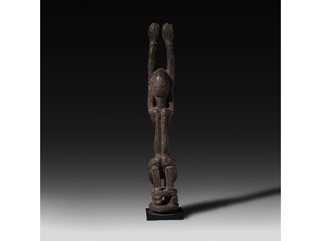A wooden hermaphrodite fertility doll, dogon, mali 36 cm. (14.16 in.) - afbeelding 3 van  5