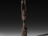 A wooden hermaphrodite fertility doll, dogon, mali 36 cm. (14.16 in.) - afbeelding 5 van  5