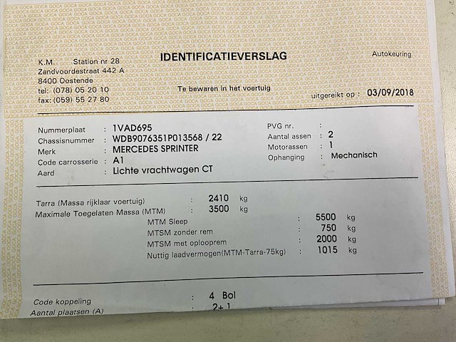 A1 lichte vrachtwagen ct mercedes sprinter - afbeelding 47 van  54